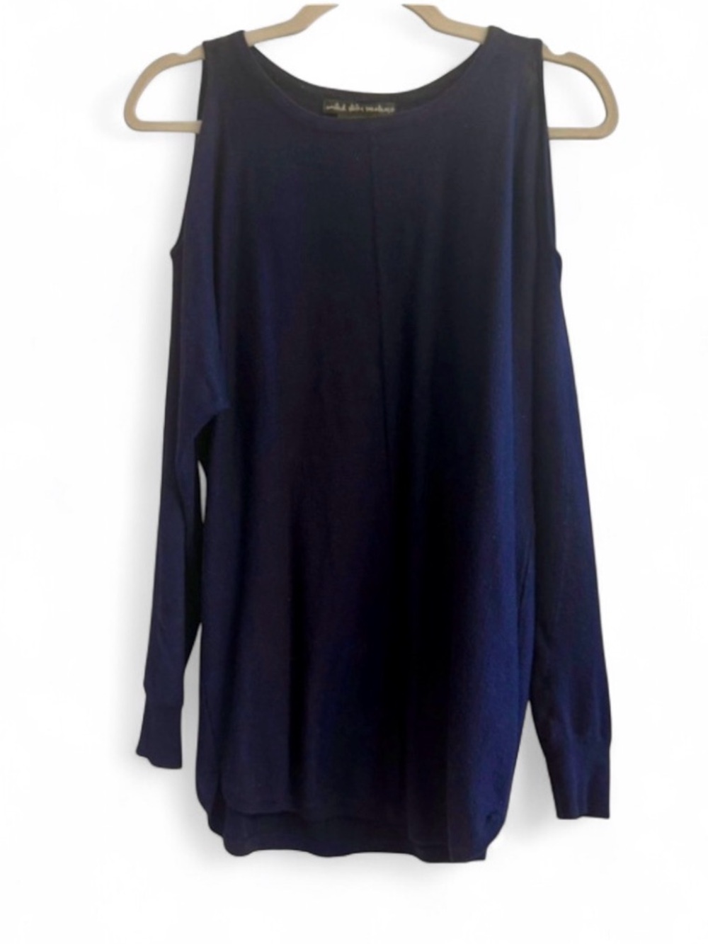 United States Sweaters Blue Cold Shoulder Sweater Size Small